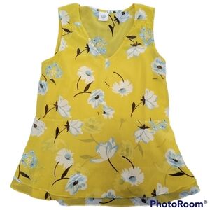 cabi* Dazzle* Yellow Floral Top* Sz S